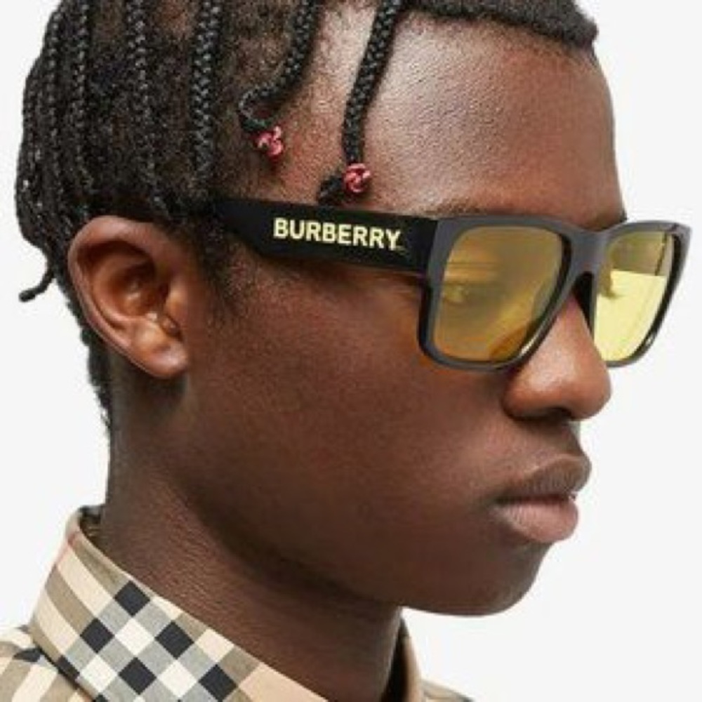 BURBERRY KNIGHT BE4358 Yellow Lens Oversized Men Sunglasses yellow lenses